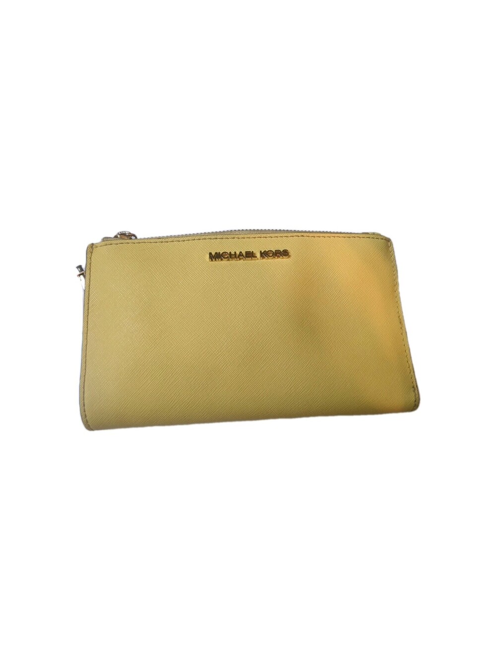 Michael Kors Yellow Saffiano Leather Zip Wallet